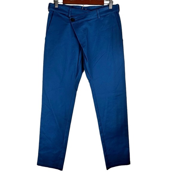 THE PHLUID PROJECT GENDER‎ INCLUSIVE CROSSOVER ANKLE PANT BLUE NWT SIZE SMALL - Picture 2 of 13